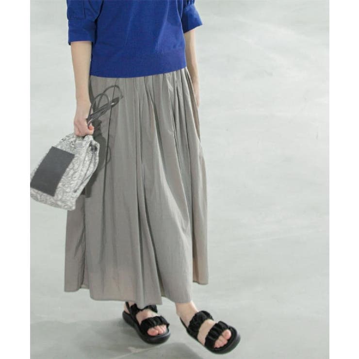 チャコールグレー(014) | シアーヴィンテージイージーフレアスカート【洗濯機洗い可】 | OPAQUE.CLIP