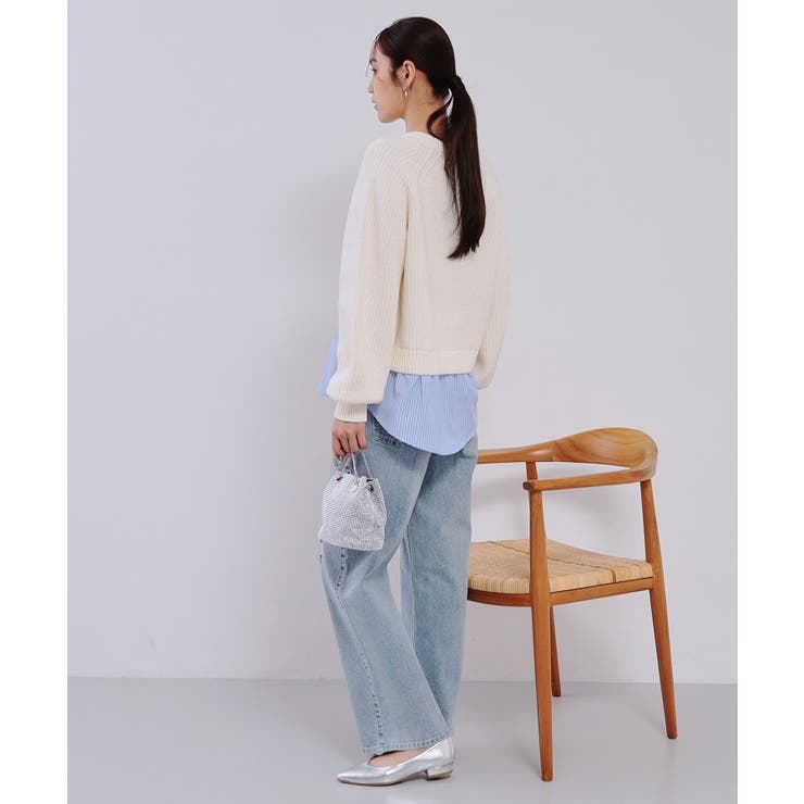 レイヤード風ミドルゲージニット【洗濯機洗い可】 | OPAQUE.CLIP | 詳細画像3 