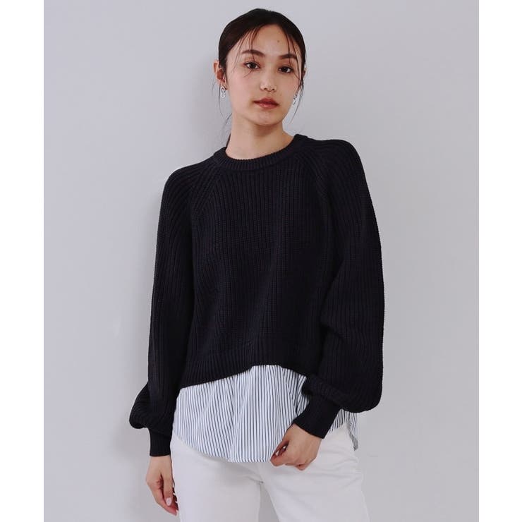 レイヤード風ミドルゲージニット【洗濯機洗い可】 | OPAQUE.CLIP | 詳細画像13 