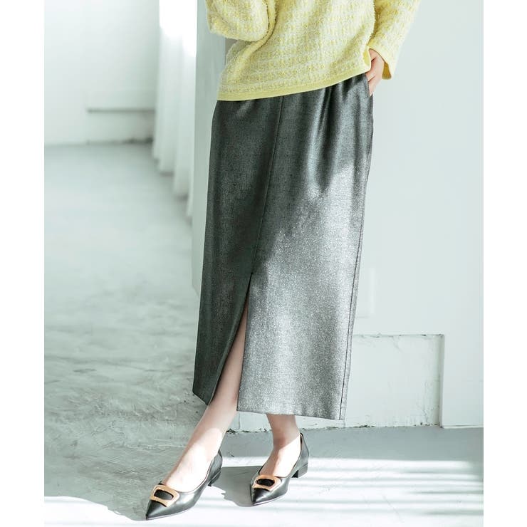 ラメナロースカート【洗濯機洗い可】 | OPAQUE.CLIP | 詳細画像1 