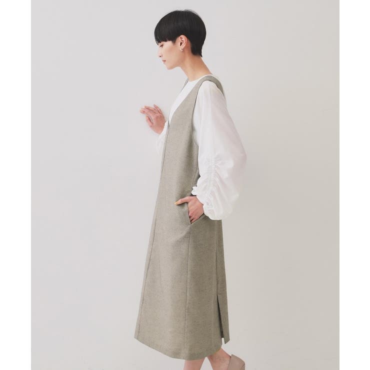 麻混ラメジャンパースカート【洗濯機洗い可】 | OPAQUE.CLIP | 詳細画像10 