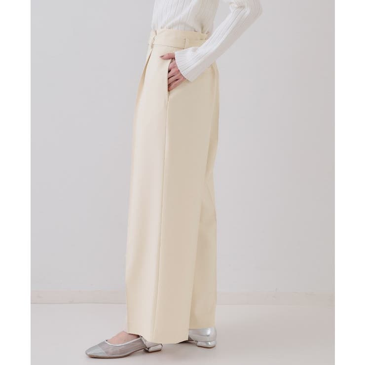 ベルト付きタックワイドパンツ/セットアップ対応【洗濯機洗い可】 | OPAQUE.CLIP | 詳細画像20 