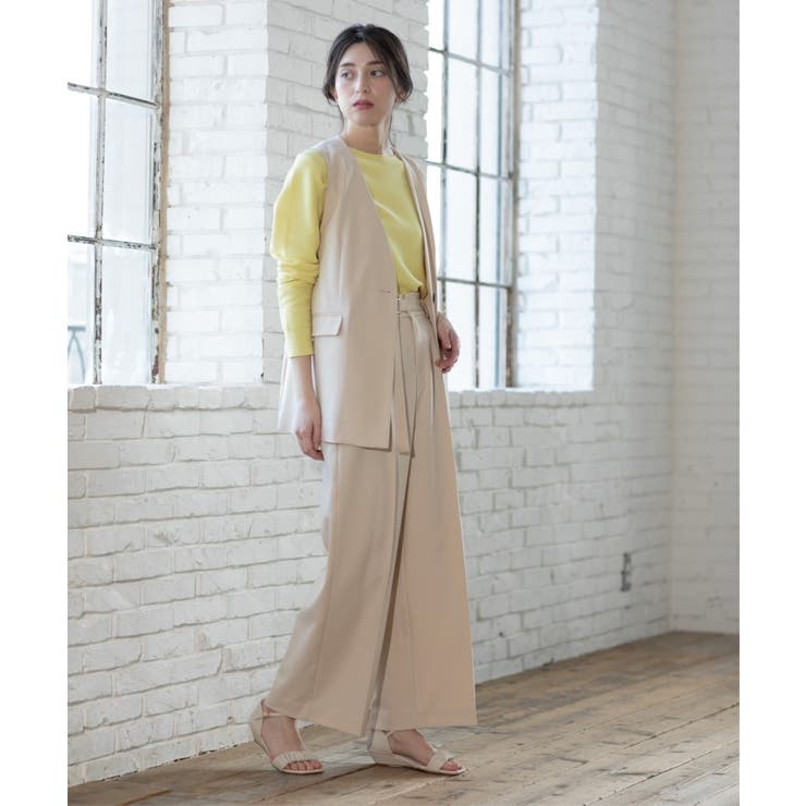 ベルト付きタックワイドパンツ/セットアップ対応【洗濯機洗い可】 | OPAQUE.CLIP | 詳細画像7 