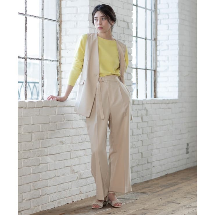 ベルト付きタックワイドパンツ/セットアップ対応【洗濯機洗い可】 | OPAQUE.CLIP | 詳細画像10 