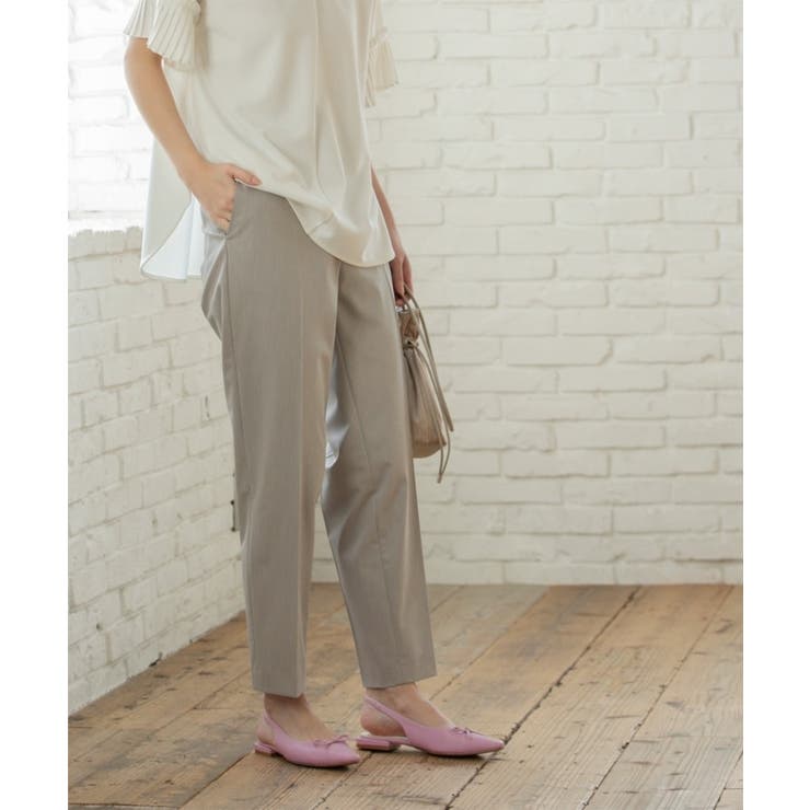 ライトグレー(011) | 美脚ストレッチテーパードパンツ【洗濯機洗い可】 | OPAQUE.CLIP