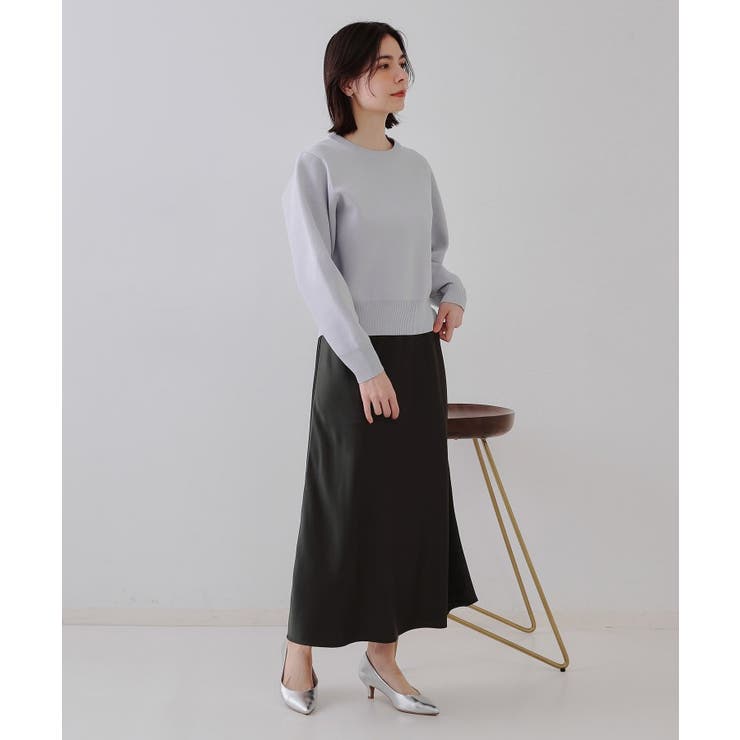 サテンナロースカート【洗濯機洗い可】 | OPAQUE.CLIP | 詳細画像2 