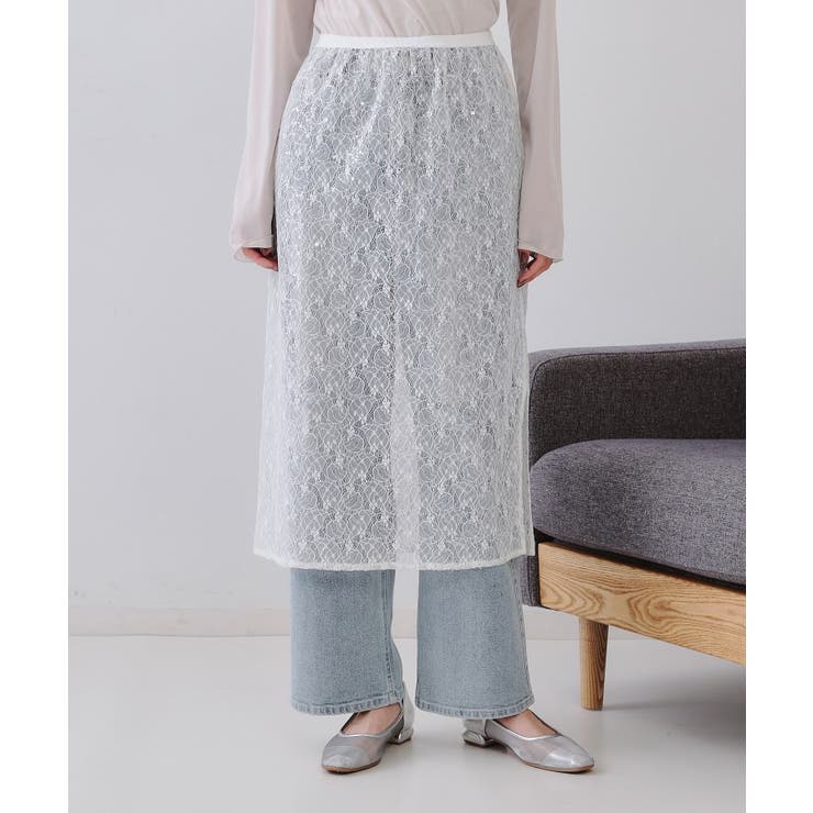 シアーレーススパンコールスカート【洗濯機洗い可】 | OPAQUE.CLIP | 詳細画像9 