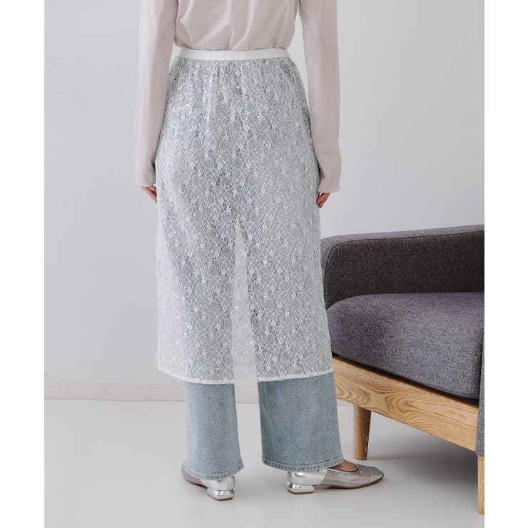 シアーレーススパンコールスカート【洗濯機洗い可】 | OPAQUE.CLIP | 詳細画像11 