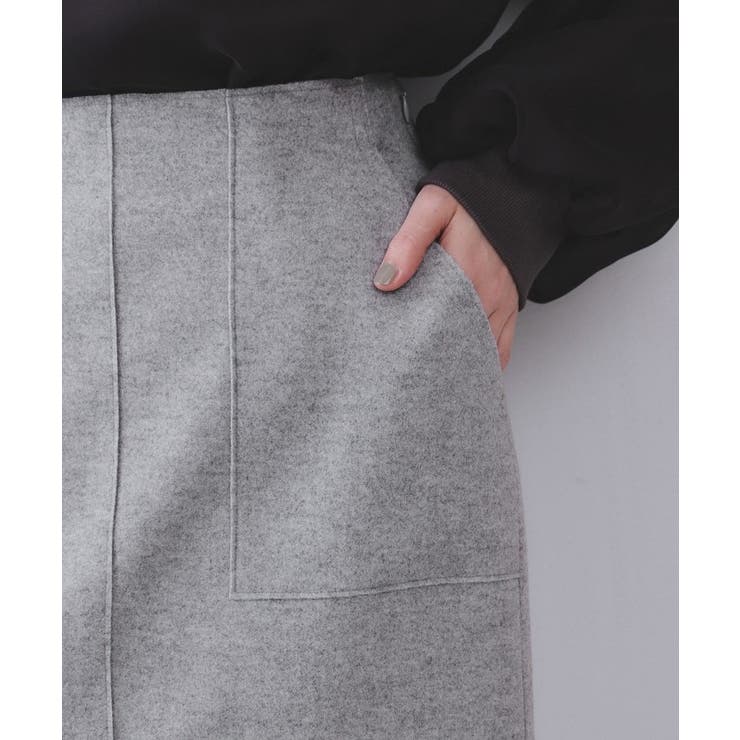 ウールライクストレッチタイトスカート【洗濯機洗い可】[品番