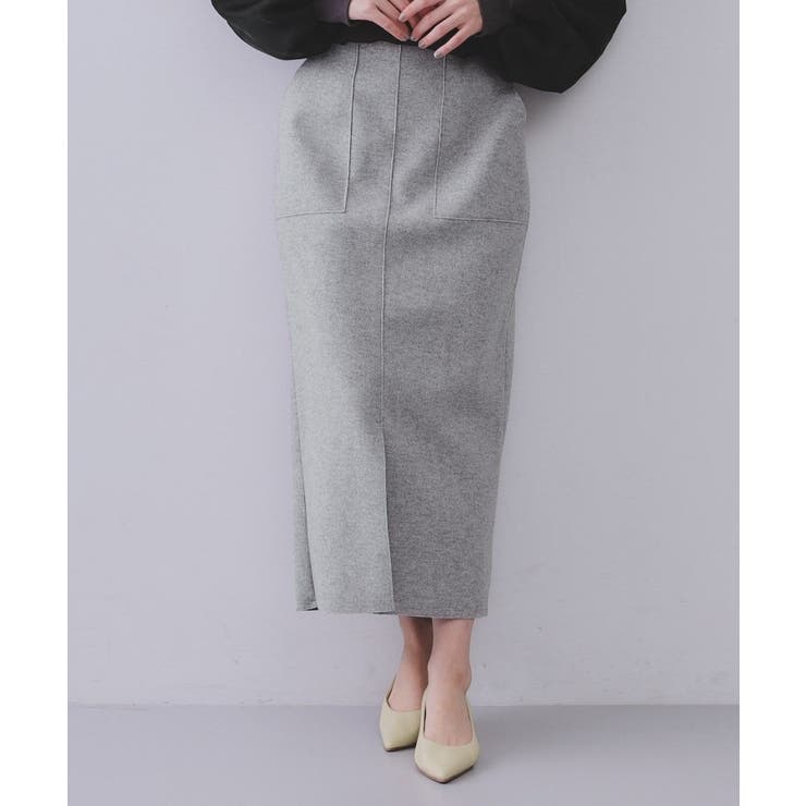 ウールライクストレッチタイトスカート【洗濯機洗い可】[品番