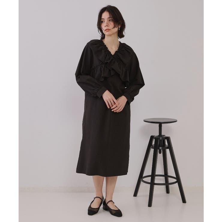 フリルデザインワンピース【洗濯機洗い可】 | OPAQUE.CLIP | 詳細画像2 