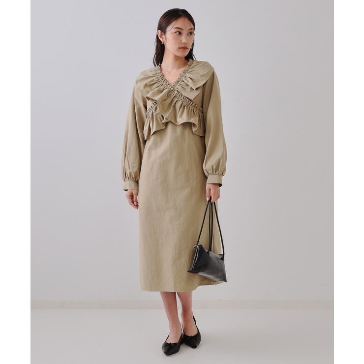 フリルデザインワンピース【洗濯機洗い可】 | OPAQUE.CLIP | 詳細画像6 