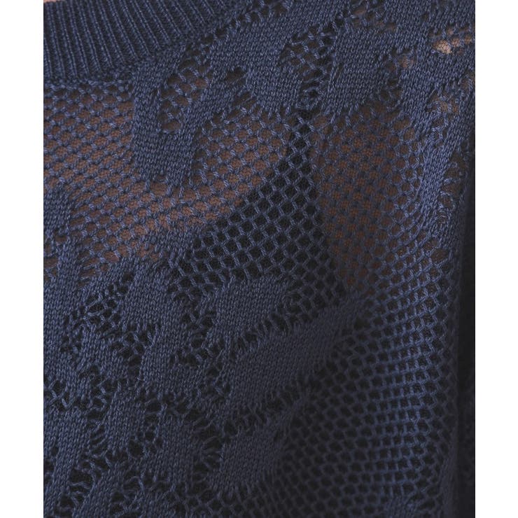 フワラー柄シアーメッシュニット【洗濯機洗い可】 | OPAQUE.CLIP | 詳細画像12 