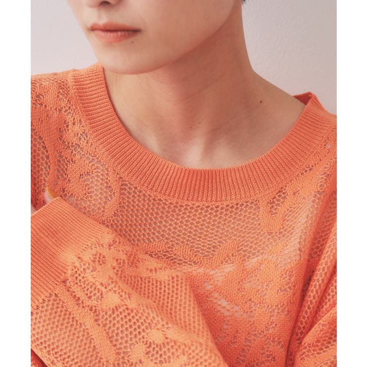 フワラー柄シアーメッシュニット【洗濯機洗い可】 | OPAQUE.CLIP | 詳細画像16 