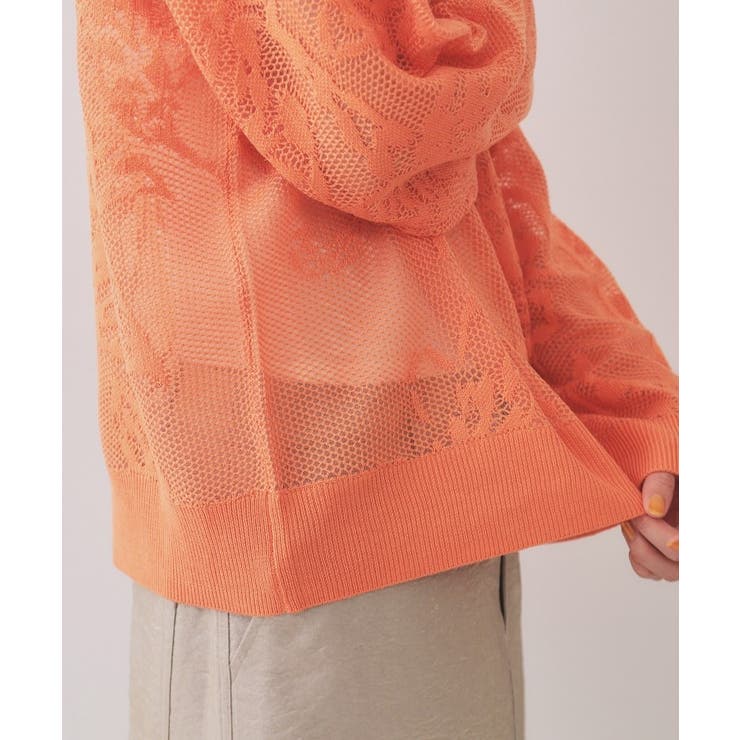 フワラー柄シアーメッシュニット【洗濯機洗い可】 | OPAQUE.CLIP | 詳細画像19 