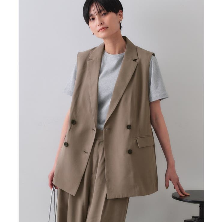 トープ(054) | 《美人百花掲載》テーラードジレ/セットアップ対応【洗える】 | OPAQUE.CLIP