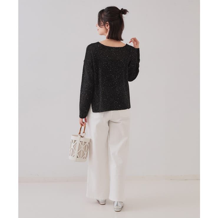 スパンコールボートネックニット【洗濯機洗い可】 | OPAQUE.CLIP | 詳細画像7 