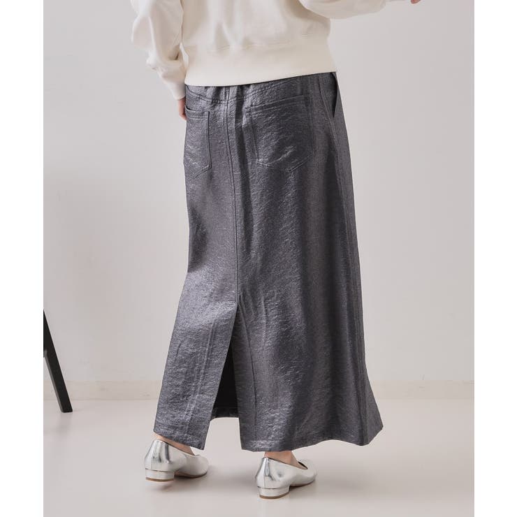 ラメAラインロングスカート【洗濯機洗い可】 | OPAQUE.CLIP | 詳細画像1 