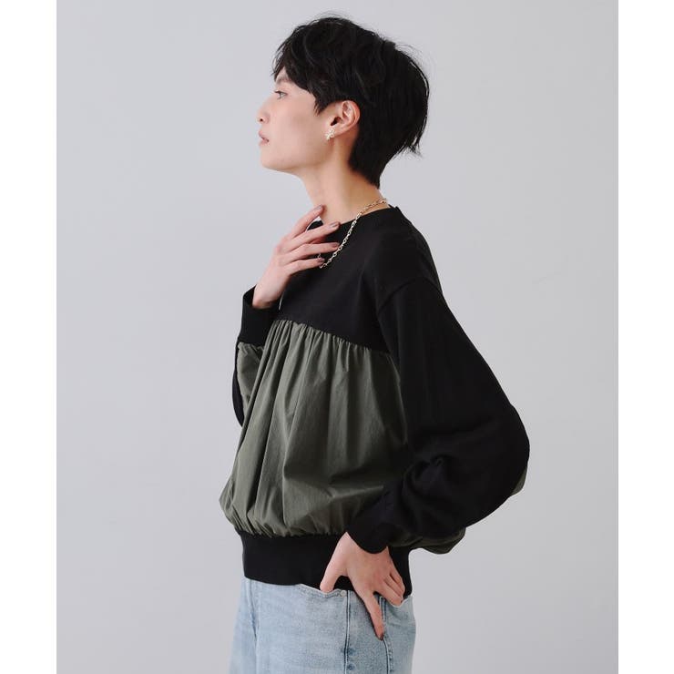 ギャザーフハクドッキングニット【洗濯機洗い可】 | OPAQUE.CLIP | 詳細画像5 