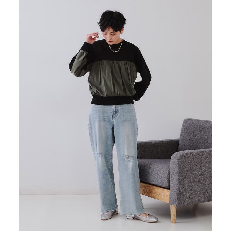 ギャザーフハクドッキングニット【洗濯機洗い可】 | OPAQUE.CLIP | 詳細画像6 