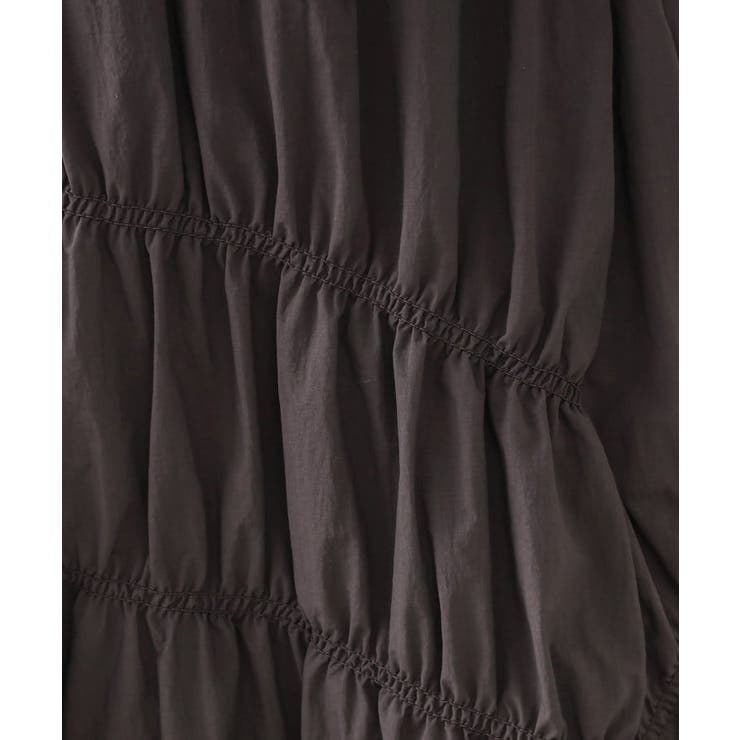 シャーリングアシメフレアスカート【洗濯機洗い可】 | OPAQUE.CLIP | 詳細画像4 