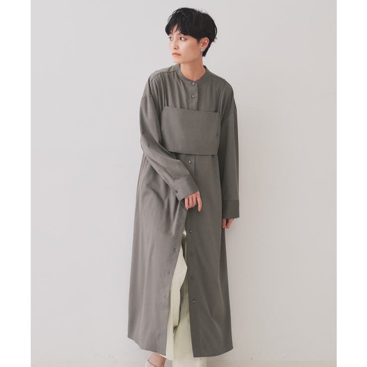 《andGIRL掲載》ビスチェセットシャツワンピース【洗濯機洗い可】 | OPAQUE.CLIP | 詳細画像1 