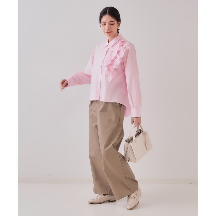 ハイウエストフロントZIPワイドパンツ【洗濯機洗い可】 | OPAQUE.CLIP | 詳細画像2 