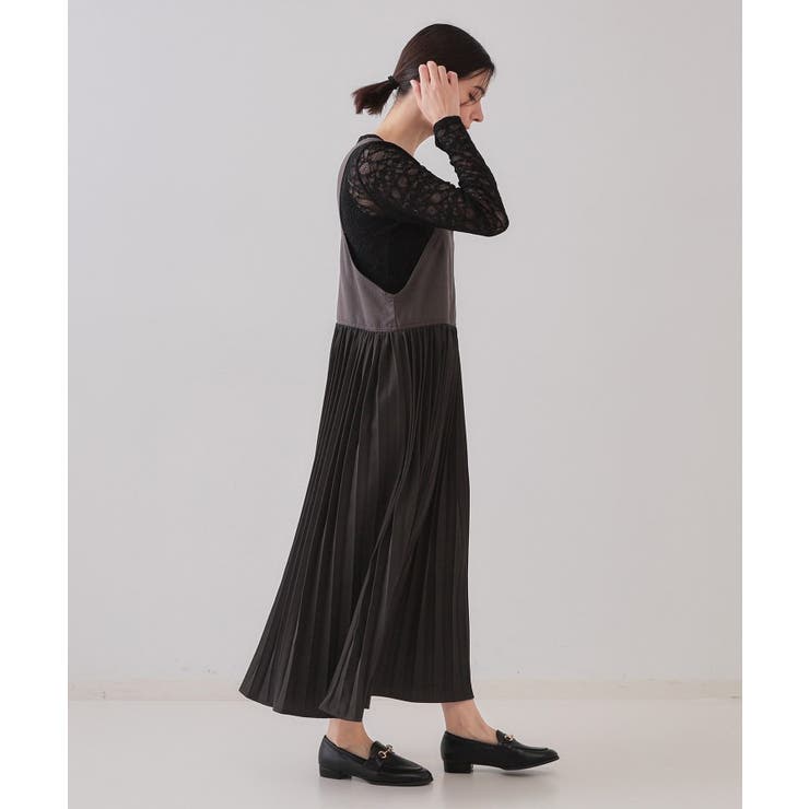 プリーツドッキングジャンパードレス【洗濯機洗い可】 | OPAQUE.CLIP | 詳細画像3 