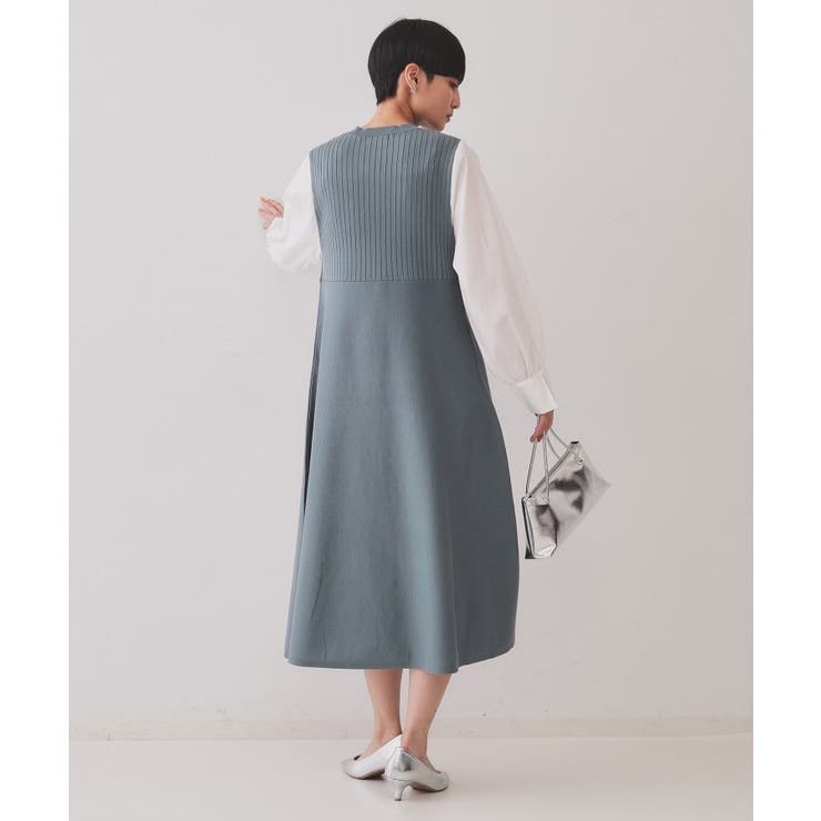 フハクスリーブドッキングニットワンピース【洗濯機洗い可/抗ピル】 | OPAQUE.CLIP | 詳細画像3 