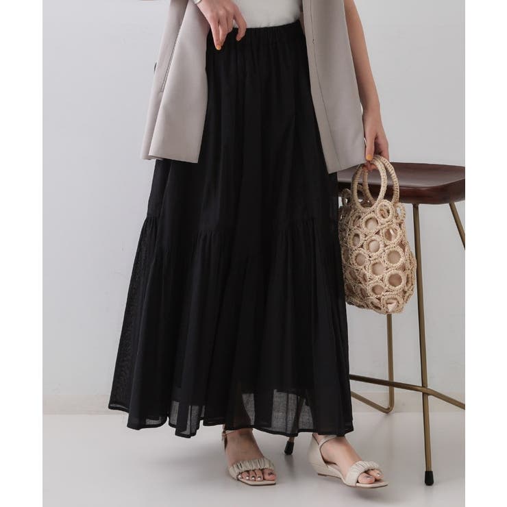 ギャザーフレアスカート/オーガニックコットン混【洗濯機洗い可】 | OPAQUE.CLIP | 詳細画像27 