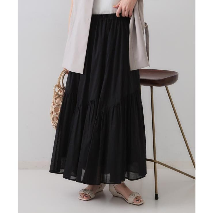 ギャザーフレアスカート/オーガニックコットン混【洗濯機洗い可】 | OPAQUE.CLIP | 詳細画像26 