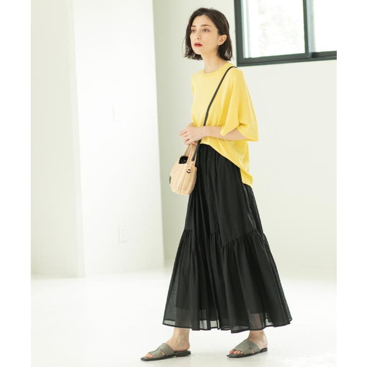 ギャザーフレアスカート/オーガニックコットン混【洗濯機洗い可】 | OPAQUE.CLIP | 詳細画像4 