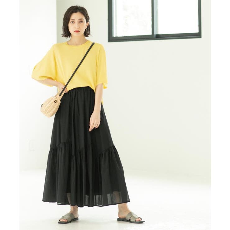 ギャザーフレアスカート/オーガニックコットン混【洗濯機洗い可】 | OPAQUE.CLIP | 詳細画像5 