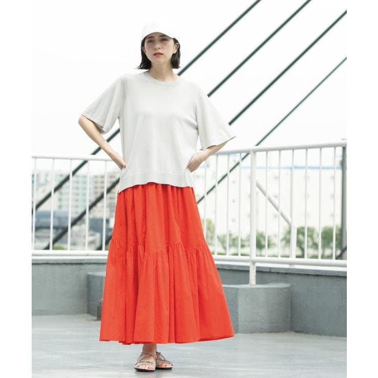 ギャザーフレアスカート/オーガニックコットン混【洗濯機洗い可】 | OPAQUE.CLIP | 詳細画像9 