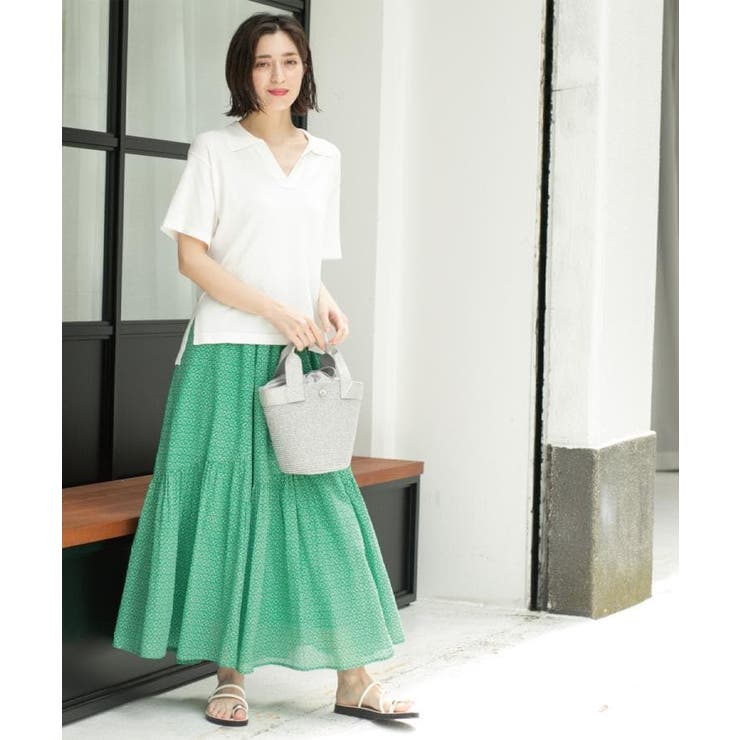 ギャザーフレアスカート/オーガニックコットン混【洗濯機洗い可】 | OPAQUE.CLIP | 詳細画像18 