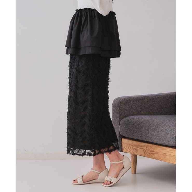 《andGIRL掲載》立体モチーフレースタイトスカート【洗濯機洗い可】 | OPAQUE.CLIP | 詳細画像5 