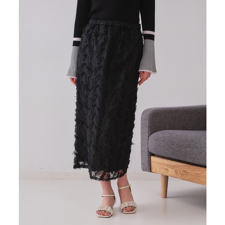 《andGIRL掲載》立体モチーフレースタイトスカート【洗濯機洗い可】 | OPAQUE.CLIP | 詳細画像9 