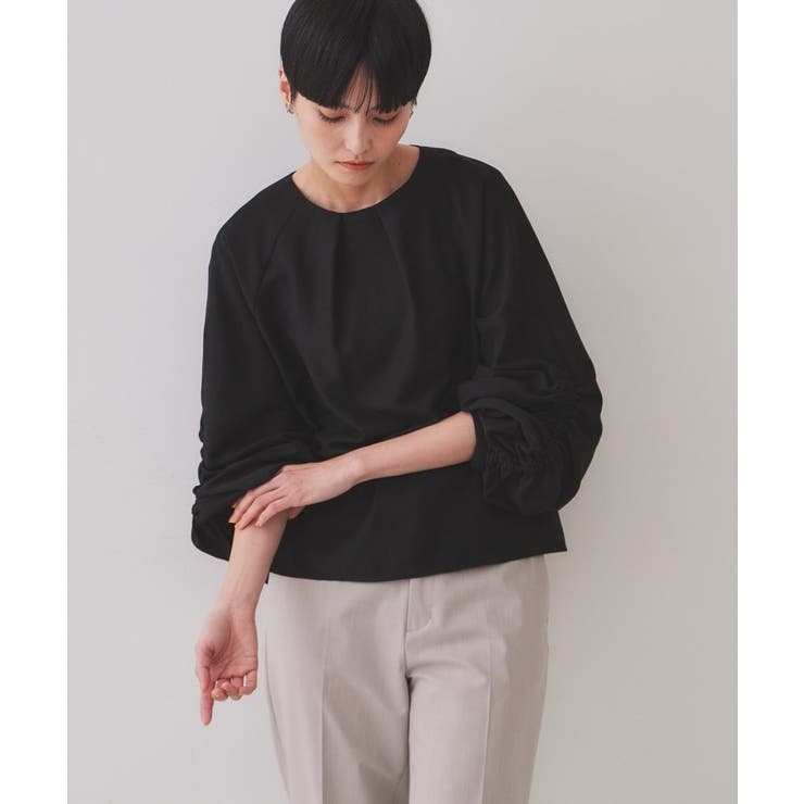 シャーリングスリーブブラウス【洗濯機洗い可】 | OPAQUE.CLIP | 詳細画像5 