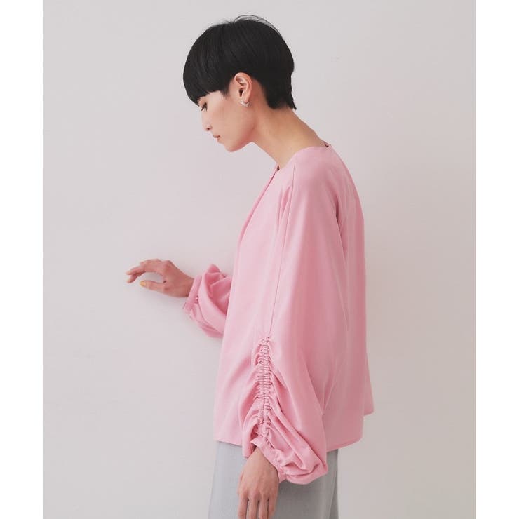 シャーリングスリーブブラウス【洗濯機洗い可】 | OPAQUE.CLIP | 詳細画像14 