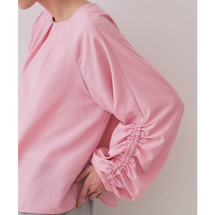 シャーリングスリーブブラウス【洗濯機洗い可】 | OPAQUE.CLIP | 詳細画像18 