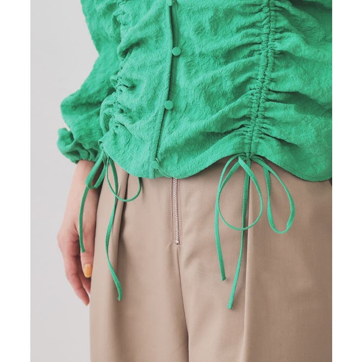 ふくれジャカードシャーリングデザインブラウス【洗濯機洗い可】 | OPAQUE.CLIP | 詳細画像19 