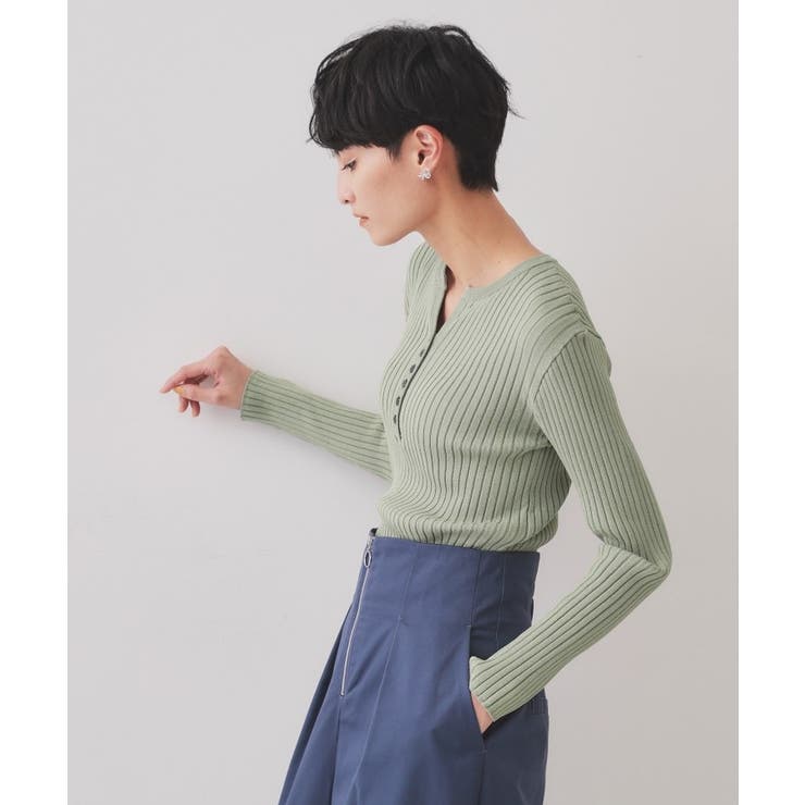 ヘンリーネックリブニット【洗濯機洗い可】 | OPAQUE.CLIP | 詳細画像5 