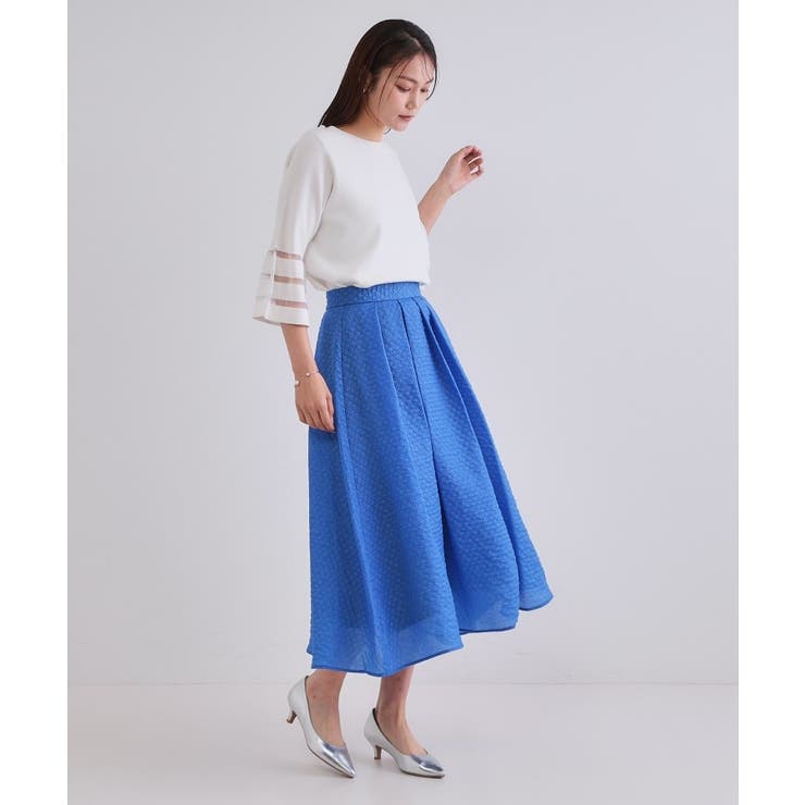 《6色展開》シアーボーダーフレアスリーブニット【洗濯機洗い可】 | OPAQUE.CLIP | 詳細画像38