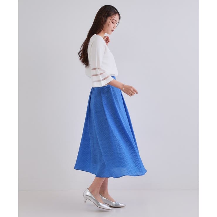 《6色展開》シアーボーダーフレアスリーブニット【洗濯機洗い可】 | OPAQUE.CLIP | 詳細画像39