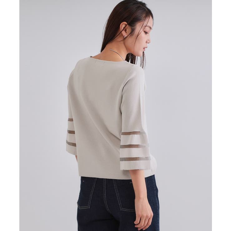 《6色展開》シアーボーダーフレアスリーブニット【洗濯機洗い可】 | OPAQUE.CLIP | 詳細画像41