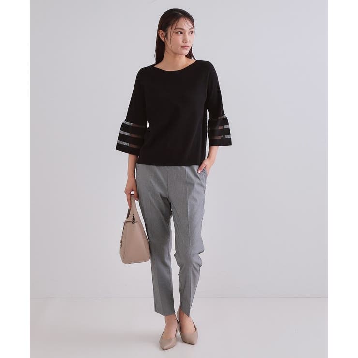 《6色展開》シアーボーダーフレアスリーブニット【洗濯機洗い可】 | OPAQUE.CLIP | 詳細画像46