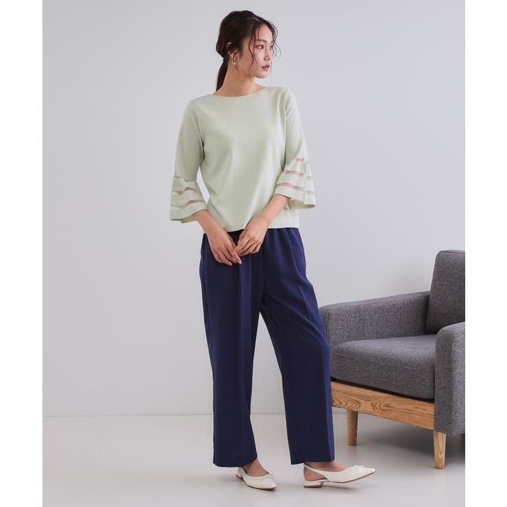 《6色展開》シアーボーダーフレアスリーブニット【洗濯機洗い可】 | OPAQUE.CLIP | 詳細画像50