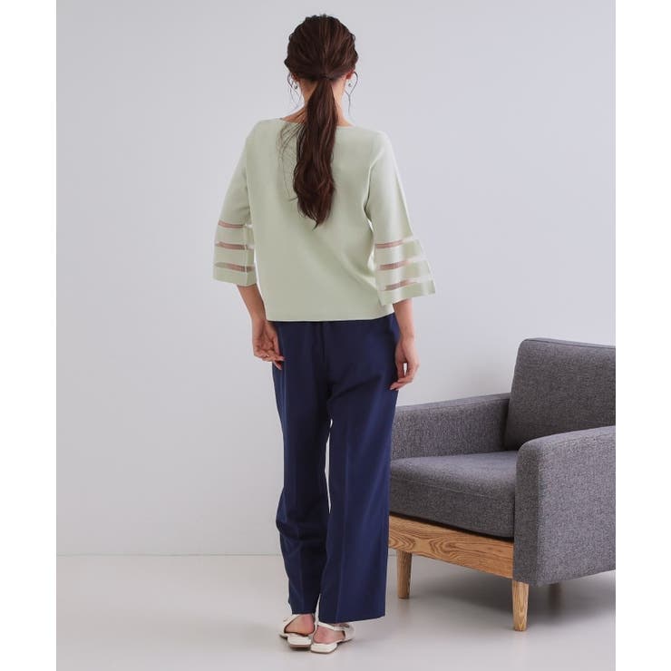 《6色展開》シアーボーダーフレアスリーブニット【洗濯機洗い可】 | OPAQUE.CLIP | 詳細画像51