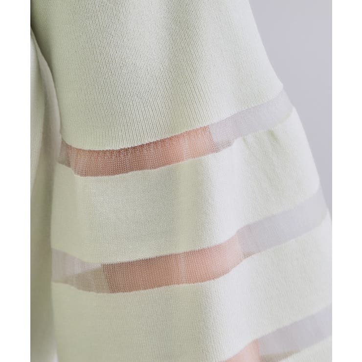 《6色展開》シアーボーダーフレアスリーブニット【洗濯機洗い可】 | OPAQUE.CLIP | 詳細画像52