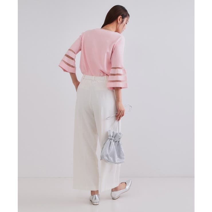 《6色展開》シアーボーダーフレアスリーブニット【洗濯機洗い可】 | OPAQUE.CLIP | 詳細画像56